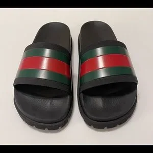 Gucci | Shoes | Gucci Mens Web Rubber Slides 6m | Poshmark display picture 3